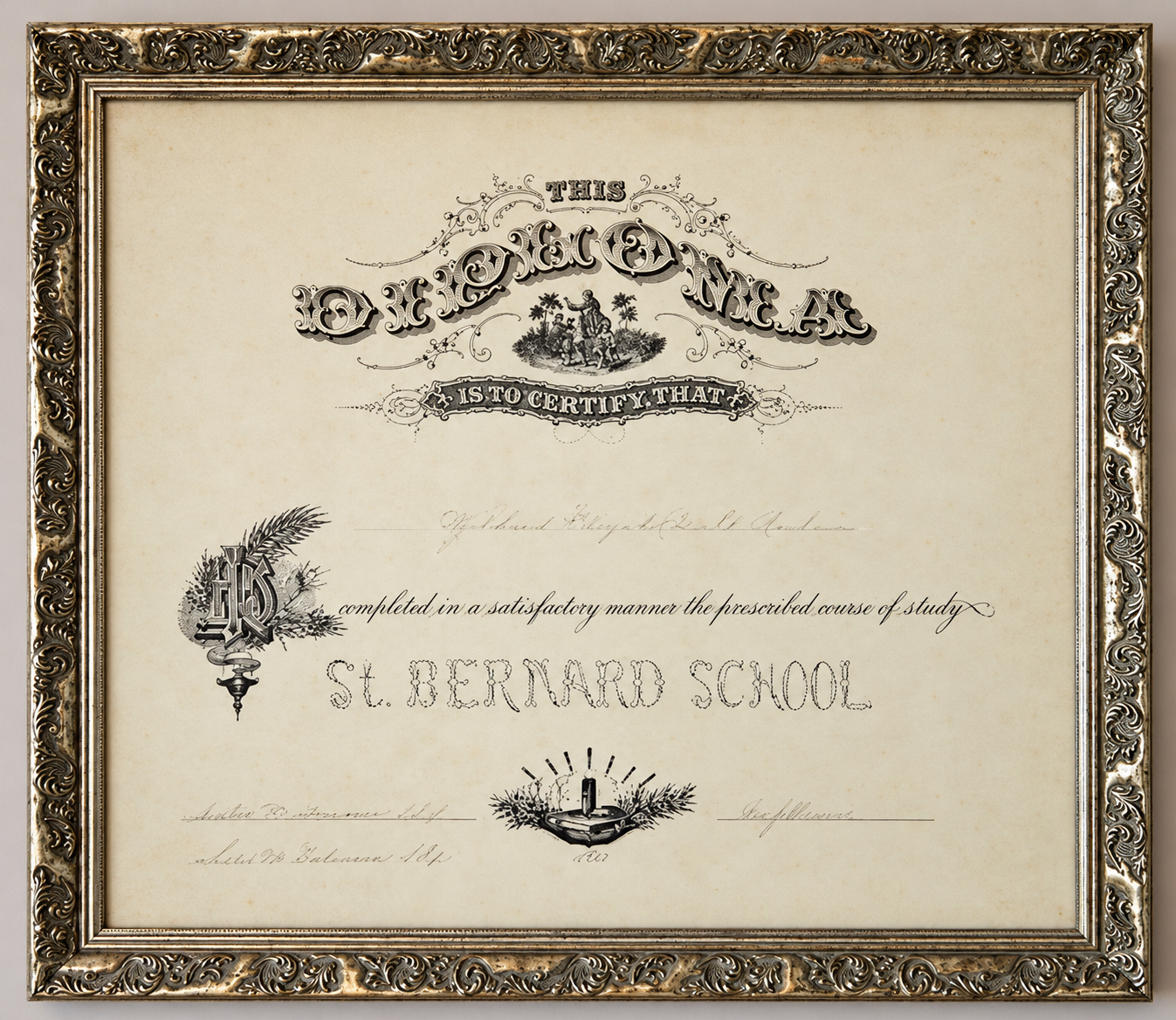 Restored St. Bernard school diploma.png